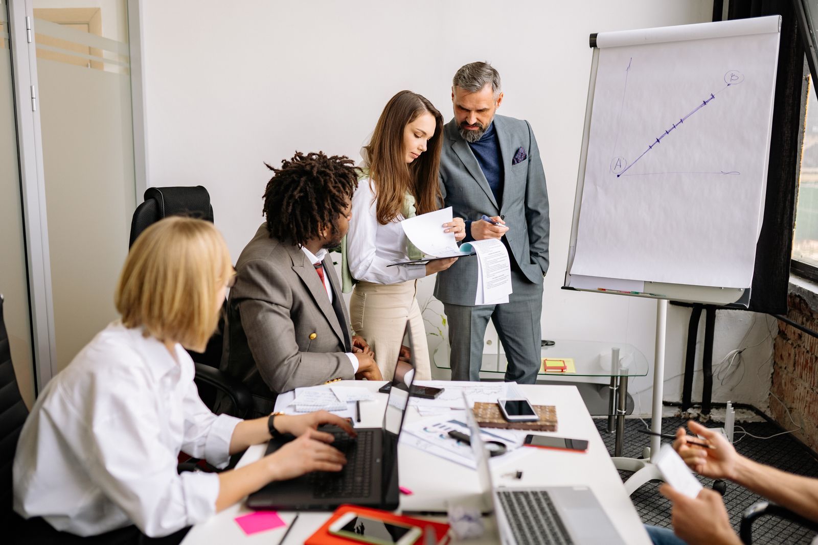 A team discussing in a conference room